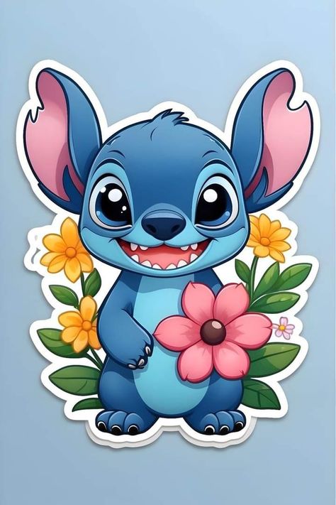 Kawaii Animal Stickers, Disney Stitch Tattoo, ليلو وستيتش, Cute Laptop Stickers, Cartoon Character Pictures, Stitch Cartoon, Fashion Cakes, Cartoon Stickers, Art Drawings For Kids