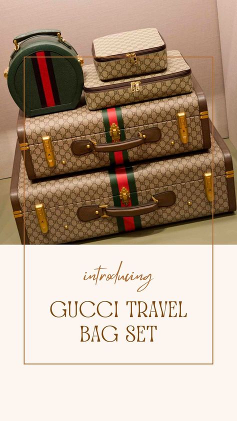 Gucci Travel Bag Set Gucci Luggage Set, Luxury Luggage Sets, Gucci Luggage, Gucci Travel Bag, Long Bridal Robe, Gucci Travel, Luxury Travel Bag, Luxury Luggage, Travel Bag Set