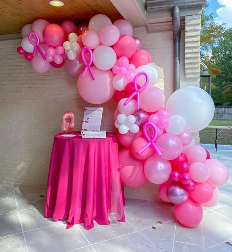 Cancerversary Celebration Ideas, Pink Ribbon Party Ideas, No More Chemo Party, Breast Awareness Month Ideas, October Breast Awareness Month Ideas, Breastcancerawareness Decor, Dig Pink, Launch Event Ideas, Pink Ribbon Awareness October