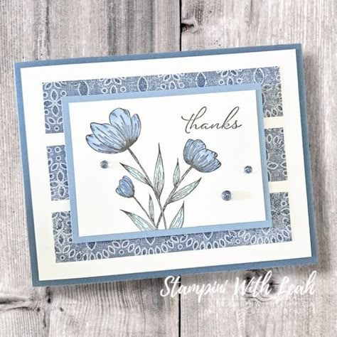 May 2024 – 1 Layout/ 3 Cards | Stampin With Leah Stampin Up Inspirational Cards, Easy Stampin Up Cards Simple, Thoughtful Designs Dsp, Simple Stamping Stampin Up Cards, Stampin Up Note Cards Ideas, Stampin Up Monochromatic Cards, Layered Cards Handmade, Thank You Cards Stampin Up Ideas, Su 2024-2025 Annual Catalog