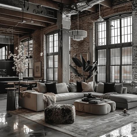 Urban Modern Living Room, Mens Living Room Ideas, Modern Industrial Living Room, Industrial Living Room Design, Industrial Style Living Room, Industrial Living Room, Modern Luxury Living Room, Industrial Livingroom, Industrial Living