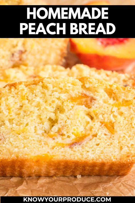 Peach Cobbler Bread, Canned Peach Bread, Canned Peach Bread Recipe, Peach Bread Recipe Easy, Peach Bread Recipe, Fresh Peaches Recipes, Easy Peach Bread, Peach Bread With Fresh Peaches, Vegan Peach Bread