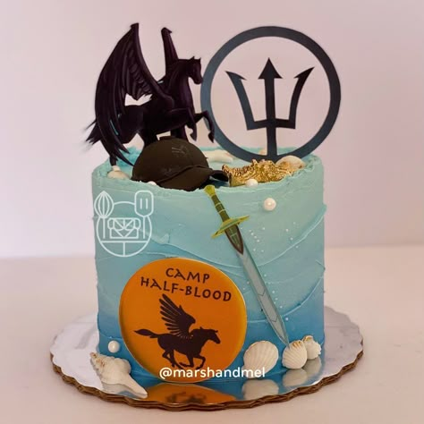 Percy Jackson Birthday Cakes, Percy Jackson Birthday Cake Ideas, Percy Jackson Themed Cake, Pjo Birthday Party Ideas, Percy Jackson Cookies, Percy Jackson Cake Ideas, Percy Jackson Birthday Cake, Percy Jackson Birthday Party Ideas, Percy Jackson Cake