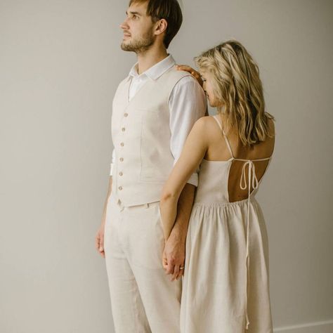 Wedding Gown Minimalist, Forest Wedding Dress, Straps Wedding Dress, Wedding Dress Open Back, Minimalist Wedding Dress, Linen Wedding Dress, Spaghetti Strap Wedding Dress, Linen Wedding, Modest Wedding Dress