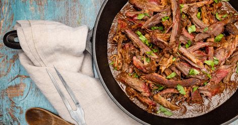 Of all the taco preparations I make, this one is the crowd favorite. This cooking method for the full front shoulder originated in the Caribbean by the Taino people and was later brought to Mexico. Traditionally, the meat in this recipe is cooked in the ground, covered in agave leaves or in a clay... Venison Barbacoa, Taino People, Venison Chili, Barbacoa Recipe, Green Chili Peppers, Wild Game Recipes, Venison Recipes, Chipotle Pepper, Pellet Grill