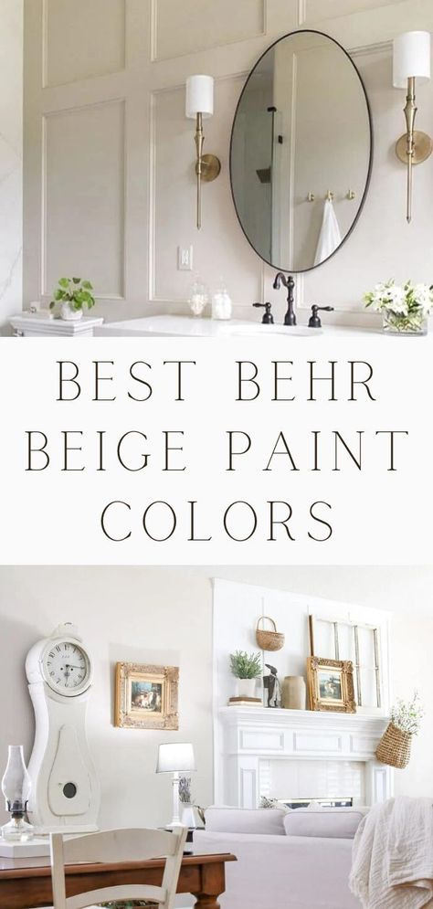 Behr Nurturing Paint Color, Popular Behr Paint Colors 2023, Best Cream Paint Color Behr, Behr Better Than Beige, Behr French Beige, Behr Cotton Sheets, Behr Studio Clay Paint Color, Beige Paint Behr, Best Behr White