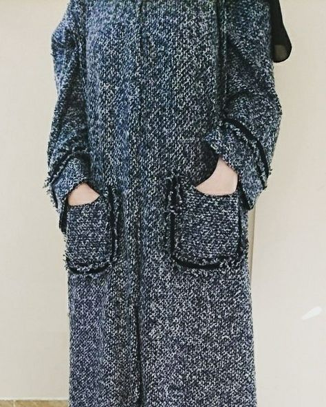 Tweed Abaya, Winter Abaya, Hijab Fashion, Sweater Dress, Dresses With Sleeves, Long Sleeve Dress, Long Sleeve