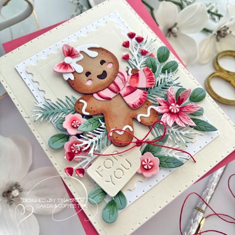 Try It Out Tuesday | Dancin’ Gingerbread | Cards and Coffee Time Spellbinders Christmas Cards, Sweet Christmas Card, Gingerbread Cards, Gingerbread Crafts, Family Christmas Cards, Spellbinders Cards, Sweet Christmas, Christmas Cards To Make, Christmas Card Design