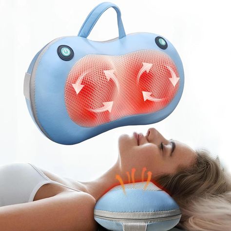 Xllent Mother's Day Gifts for Mom - Neck Massager for Pain Relief Deep Tissue, Gifts for Mom, Mother's Day Gifts for Wife - Shiatsu Shoulder Back Neck Massager with Heat, Electric 3D Massage Pillow (Blue). Blue Health, Massage Pillow, Shoulder Massage, Neck Massager, Back Massager, Relaxation Gifts, Neck Massage, Massage Tools, Deep Tissue