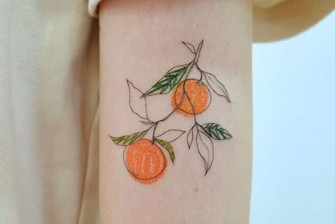 25 Sketch Tattoos That Look More Like Drawings Than Tattoos Orange Tattoo, Sketch Tattoos, Parenting Questions, Peach Tattoo, Illustrative Design, Fruit Tattoo, Sketch Style Tattoos, Pumpkin Tattoo, Funky Tattoos