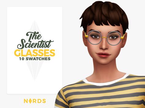 Nords' The Scientist Glasses Farmer Overalls, Baby Glasses, Lulu Pants, The Scientist, Forehead Wrinkles, Sims 4 Toddler, Buddy Holly, Cute Glasses, Best Sims