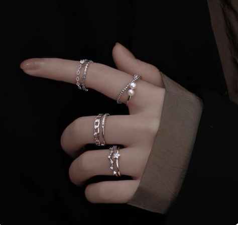 Minimal Rings Aesthetic, Ring Accessories Aesthetic, Kpop Idols Wearing Rings, Many Rings On Hand Aesthetic, Rings Cute Aesthetic, Rings Hand Aesthetic, Ring Hands Aesthetic, Rings On Hand Aesthetic, Hand Rings Aesthetic