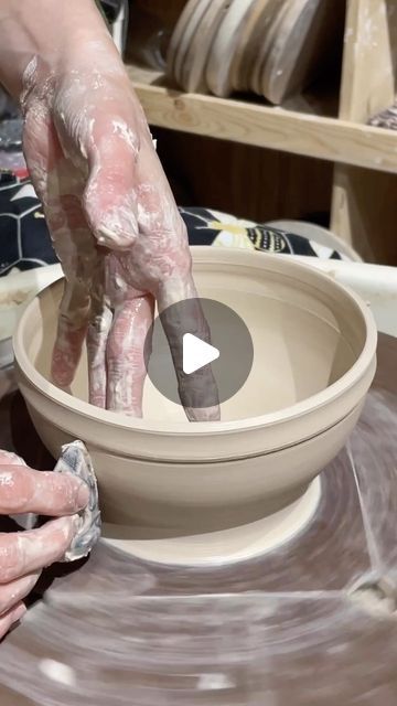 Pottery Wheel Techniques, Throwing A Bowl On The Wheel, Throwing Bowls Pottery Wheel, How To Throw A Bowl On The Wheel, Pottery Wheel Inspiration, Beginning Pottery Wheel Projects, Clay Wheel Projects, Pottery On Wheel, Pottery Bowl Designs