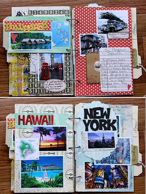 Mini Albümler, Travel Journal Scrapbook, Travel Album, Scrapbook Videos, Scrapbook Gift, Travel Diy, Center Pieces, Scrapbook Journal, Travel Memories