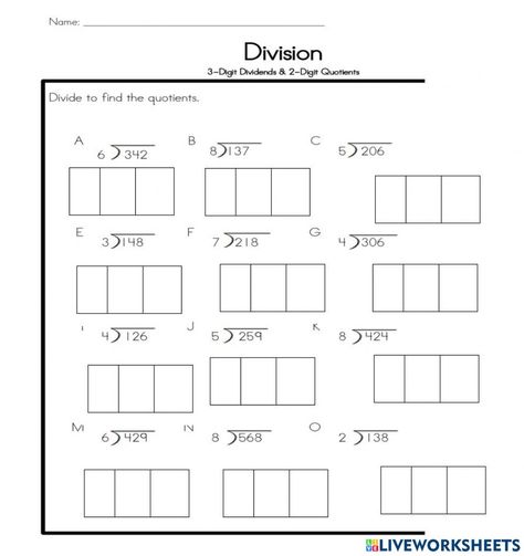 Box Method Division, Long Division Steps, Touch Point Math, Dot Plot, Long Division, Division Worksheets, Math Interactive, Addition Facts, Olivia Rose