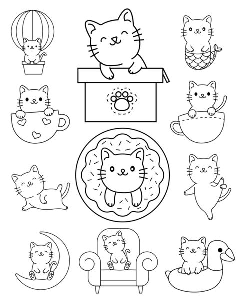 Kitten Coloring Pages Free Printable, Cute Kitten Coloring Pages, Cute Cat Coloring Pages, Cat Colouring, Kitten Coloring Pages, Cats Coloring Pages, Kitty Coloring Pages, Cat Coloring Pages, New Craft Ideas