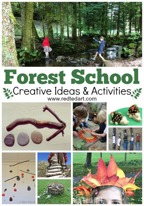 Forest School Activities - get outdoors and get close to nature. Some  great Forest School Ideas and Activities for kids. Which is YOUR favourite? Forest Preschool, Forest Kindergarten, Nature Based Learning, Outdoor Learning Activities, Forest School Activities, Red Ted Art, Nature School, School Creative, Outdoor Education