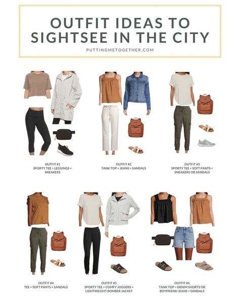 (#sponsored) On the blog, I share some super affordable outfit ideas for sightseeing in the city! I created a few outfits that you can wear for a fun trip, from super casual, comfy, sporty looks to some nicer casual outfits that still allow you to be pretty comfortable. And of course, you don’t need to be on a trip to wear these—they’re good for everyday life, too! 😊 #ShoppingIsBack #AllAtJCP @jcpenney @ShopStyle_Collective Sightseeing Outfit, Casual Comfy Outfit, Tourist Outfit, 70’s Outfit, Style Help, Trip Outfits, Vanilla Girl, Comfy Outfit, City Outfits