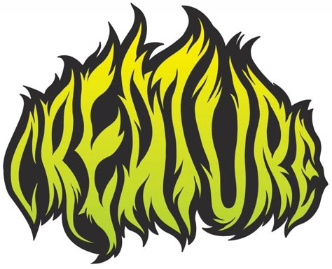 Fire Typography, Metal Logo Design, Creature Skateboards, Skate Stickers, Typography Artwork, Skate Art, Brand Stickers, Skateboard Design, Skateboard Stickers