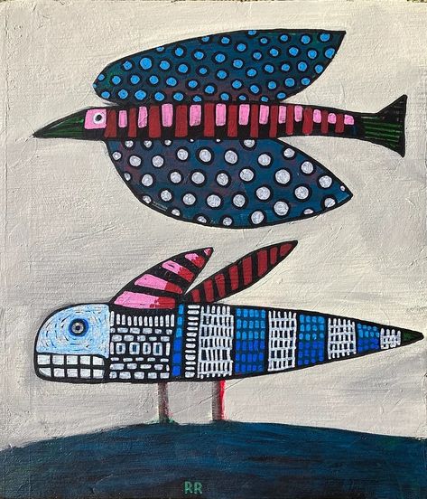 HOME | Fishboy Contemporary Folk Art Gallery Bellingham Tree Burl, Folk Art Fish, Contemporary Folk Art, Modern Folk Art, Textile Art Embroidery, Primitive Folk Art, Summer Art, Folk Art Painting, Outsider Art