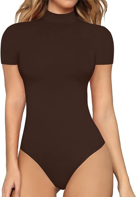 Amazon.com: MANGOPOP Women's Mock Turtle Neck Sleeveless Tank Tops/Short Sleeve Bodysuit Leotard Clothing : Clothing, Shoes & Jewelry Turtle Neck Sleeveless, Mock Turtle Neck, Tight Fitted Dresses, Bodycon Jumpsuit, Short Sleeve Romper, Mock Turtle, Mock Turtleneck, Short Sleeve Bodysuit, Color Shorts