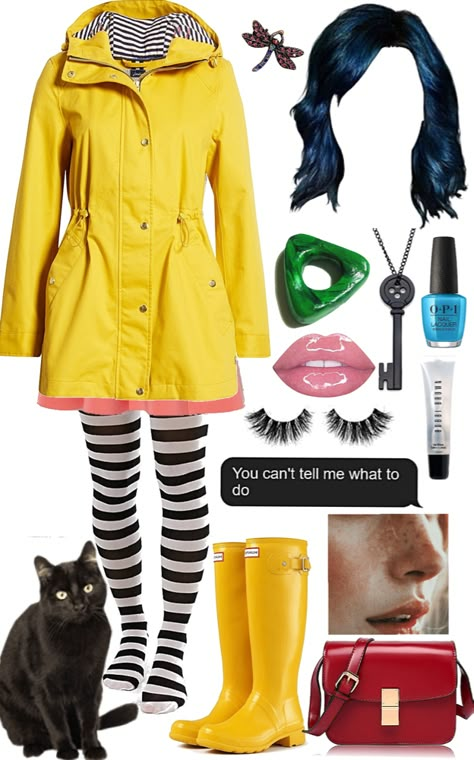 Coraline Style, Coraline Outfit, Coraline Cosplay, Coraline Halloween Costume, Coraline Halloween, Coraline Costume, Yeri Mua, Outfit Ideas For Party, Halloween Coustumes