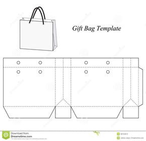 Blank Gift Bag Template Stock Vector - Image: 48154672 Paper Bag Template, Luggage Tag Template, Gift Bag Templates, Printable Gift Bags, Diy Paper Bag, Accessoires Barbie, Mini Gift Bags, Paper Bag Design, Paper Box Template