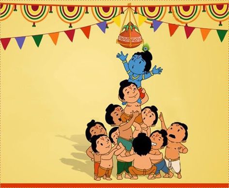 Janmastami Special Images, Sri Krishna Janamastmi, Janmashtami Pictures, Paper Art Installation, Happy Janmashtami Image, Festival Paint, Scene Drawing, Happy Janmashtami, Little Krishna