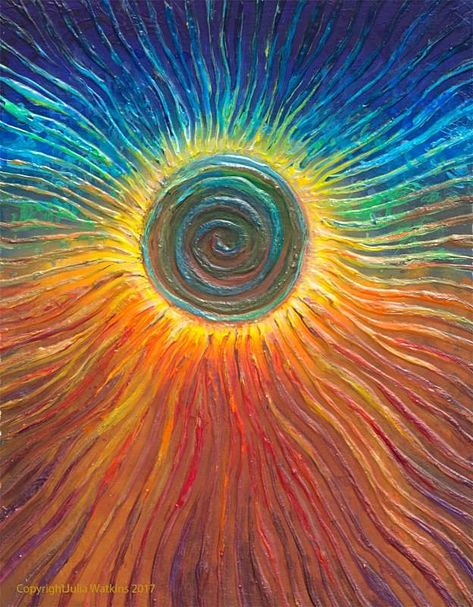 Art Styles To Try, Eclipse Energy, Energy Painting, Spiritual Paintings, Sun Painting, Afrique Art, Arte Van Gogh, Energy Art, The Eclipse