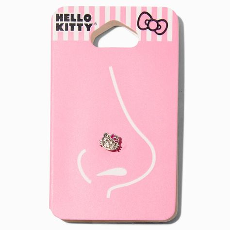 Hello Kitty® Stainless Steel Embellished Face 16G Nose Stud, Hello Kitty Nose Stud, Hello Kitty Nose Ring, Hello Kitty Nose Piercing, Hello Kitty Finds, Unnecessary Necessities, Cute Nose Studs, Nike Hoodies For Women, Gem Tattoo, Nose Piercing Stud