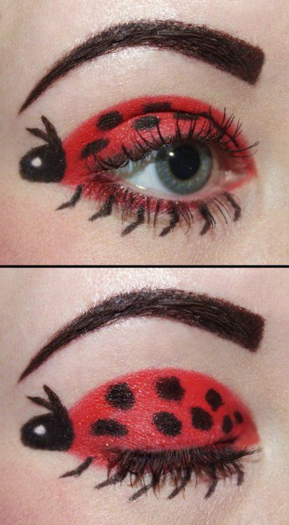 lady bug eye makeup Funky Makeup, Lipsense Lip Colors, Swag Makeup, Dope Makeup, Makijaż Smokey Eye, Clown Makeup, Lady Bird, Eye Makeup Art, Makeup Obsession