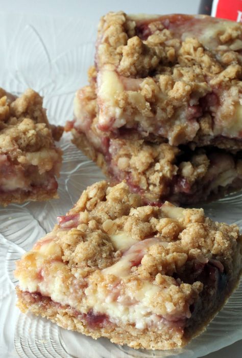 Raspberry Cheesecake Crumb Bars | Just About Baked Raspberry Crumb Bars, Oat Crust, Raspberry Cheesecake Bars, Cream Cheese Bars, Raspberry Bars, Crumb Bars, Cheese Bar, Fall Evening, Raspberry Recipes