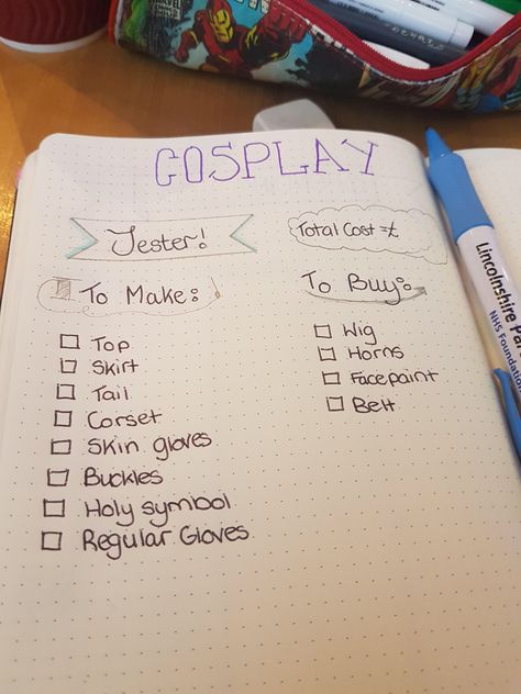 Cosplay Planner, Planner Journal, Journal Planner, Sewing Hacks, Face Painting, Cosplay Costume, Cosplay Costumes, Sewing Patterns, Craft Projects