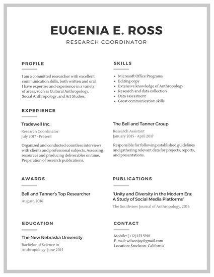 White Formal Bordered Academic Resume Academic Resume, Resume Business, Business Resume Template, Minimalist Resume Template, Business Resume, Business Plan Template Free, Minimalist Resume, Online Resume, Business Marketing Plan