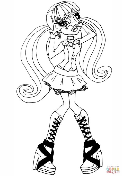 Monster High Coloring, Creation Coloring Pages, Super Coloring Pages, Hello Kitty Colouring Pages, Harley Quinn Drawing, Monster Coloring Pages, Farm Animal Coloring Pages, Hello Kitty Coloring, Princess Coloring