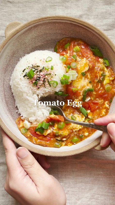 Tomato Egg is my ultimate comfort food ☺️ recipe is linked in my bio! #chinesefood #veryasian #foodtiktok #cookingtiktok #recipetiktok #tomatoegg #veg Chinese Tomato Egg Recipe, Tomato Egg Recipe, Tomato Egg, Shakshuka Recipes, Chinese Egg, Chinese Cooking Recipes, Rabbit Food, Chinese Cooking, Entree Recipes