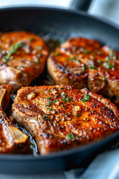 Keto Pan Seared Pork Chops: A Delectable Addition to Your Keto Diet Welcome to a delicious journey where we explore the perfect blend of simplicity and flavor Keto Pork Chop Marinade, Pan Seared Bone In Pork Chops, Stove Pork Chops, Low Carb Bone In Pork Chop Recipe, How To Cook A Pork Chop, Low Carb Pork Chops In The Crock Pot, Reverse Sear Pork Chop, Cast Iron Pork Chops Bone In, Stove Top Pork Chops Bone In