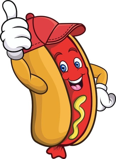 Dibujos animados divertido hot dog dando... | Premium Vector #Freepik #vector #hot-dog #perros-calientes #frankfurt #hot-dog-animado Hot Dog Logo Design, Hot Dog Drawing, Dog Mascot, Dog Logo Design, Draw Logo, Hot Dog Cart, Thumb Up, Dog Jokes, Hot Dog Recipes