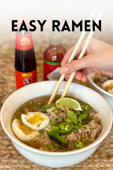 This Easy Ramen Recipe is certainly Not Your College Ramen of yester years? I've amped up the classic packaged noodles into a homemade ramen that's layered with incredible flavors, textures and deliciousness! Plus it's quick to make in just 30 minutes! Homemade Ramen Broth, Slow Cooker Beef Stew Easy, Ramen Soup Recipes, Slow Cooker Recipes Beef Stew, Teriyaki Chicken Crock Pot, Ramen Recipes Easy, Ramen Broth, Easy Ramen, Ramen Recipe