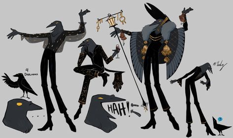 Crow Character Art, Crow Dnd Character, Kenku Dnd Cute, Dnd Kenku Character Art, Crow Person Character Design, Dnd Thri-keen, Crow Human Hybrid, Crow Humanoid, Arakokra Dnd