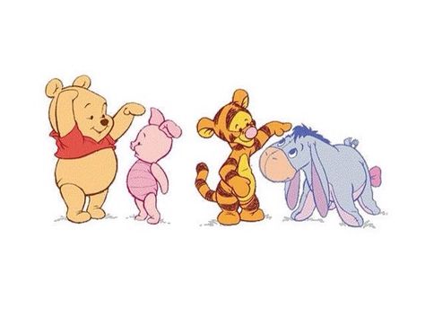 little pooh, piglet, tiger, and eeyore Baby Eeyore, Tigger And Piglet, Baby Piglet, Piglet Disney, Baby Winnie The Pooh, Disney Mignon, Winnie The Pooh And Piglet, Baby Piglets, Winnie The Pooh Tigger