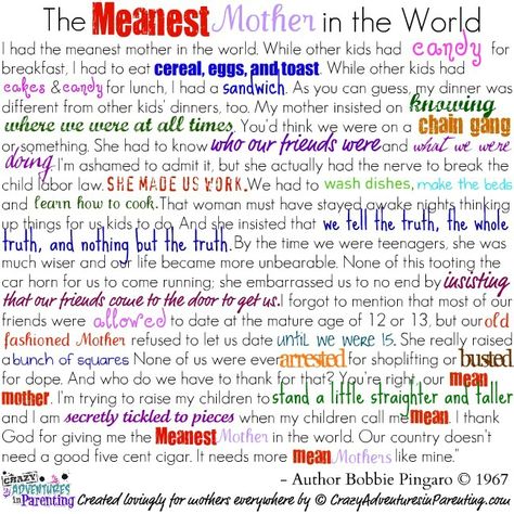 The Meanest Mother in the World Mean Mom, Mom Poems, Better Mom, Make Ahead Breakfast, Breakfast Burritos, Mom Stuff, Mama Bear, Yummy Breakfast, Future Kids