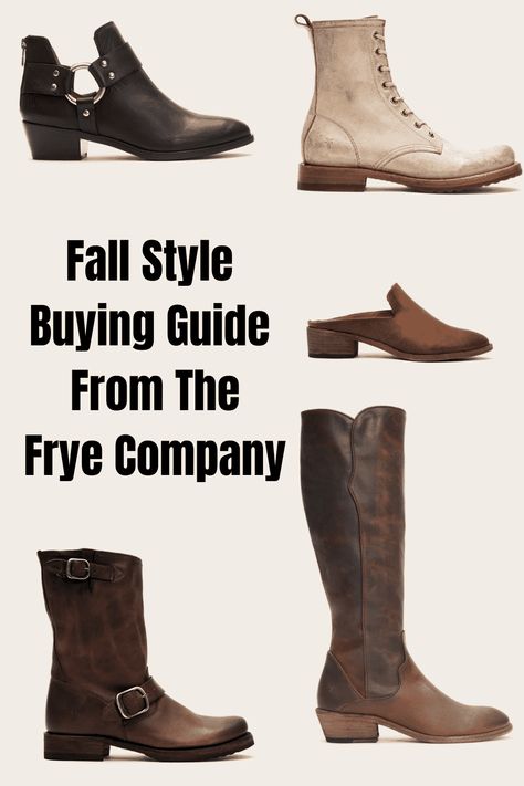 This post is sponsored by Sivan Social. All comments and opinions about the one-of-a-kind boots and shoes from The Frye Company and my fall style buying guide are my own. I’m familiar with The Frye Company. I know they are a trusted brand of boots and shoes. But… I reallyRead More → Fall Fashion Shoes, Fall Shoe, The Frye Company, Shoe Wardrobe, Shoe Company, Casual Date, Biker Boots, Fall Shoes, Leather Mules