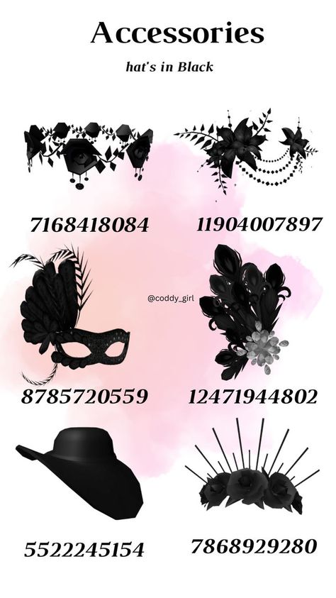 Roblox Horns Codes, Roblox Items Codes Accessories, Roblox Witch Outfit Codes, Berry Avenue Hair Codes Black, Roblox Item Codes, Roblox Items Codes, Brookhaven Codes Hair, Fete Emo, Roblox Items