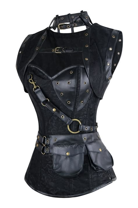 Corset With Jacket, Corset Steampunk, Steampunk Top Hat, Brown Corset, Retro Goth, Warrior Outfit, Corset Outfit, Steampunk Corset, Corset Tops