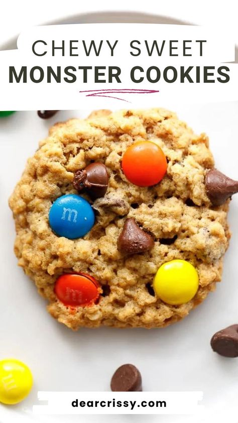 Small Batch Monster Cookies, Easy Monster Cookies, Best Monster Cookies, Chewy Monster Cookies, Monster Cookie Recipe, Cookies Monster, Monster Cookies Recipe, Real Food Snacks, Healthy Donuts