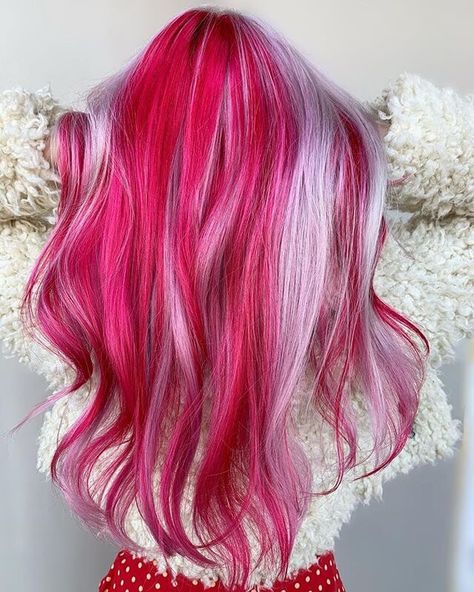 Hairstylist Inspiration, Iconic Hair, Valentine Hair, Dyed Hair Inspiration, Multicolored Hair, Pretty Hair Color, Hair Color Highlights, Haircut And Color, Hair Color And Cut