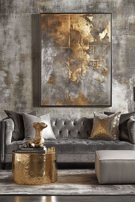 Create a chic look by mixing metal finishes in your home decor. #MixingMetals #ChicDecor #ModernInteriors Mixing Metals, Chic Interior, Metal Finishes, Chic Decor, Modern Interior, Living Room Designs, Brass, Texture, Interior Design