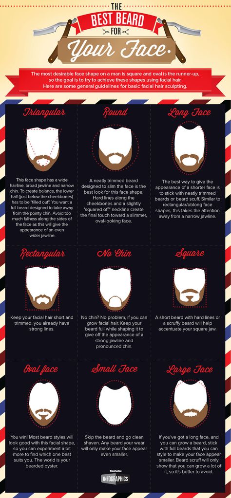 The Best Type of Beard for Your Face (Infographic) Different Types Of Beards, Black Beard Styles, Patchy Beard Styles, Van Dyke Beard, Medium Beard Styles, Faded Beard Styles, Viking Beard Styles, Chin Beard, Curly Beard