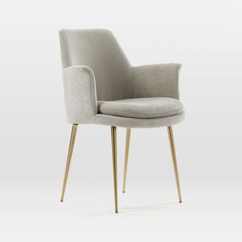 Finley Wing Dining Chair | West Elm Chairs For Round Table, Brass Chair, Modern Contemporary Dining, Round Seat Cushions, Host Chairs, Mid Century Dining, Contemporary Dining Chairs, Pedestal Dining Table, Room Planning